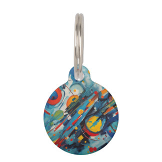 Dynamic Abstract Composition Celestial Collision Pet Tag