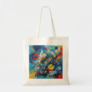 Dynamic Abstract Composition Celestial Collision Tote Bag