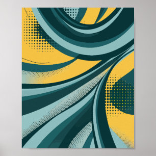 Dynamic Abstract Flow with Retro Vibes Poster