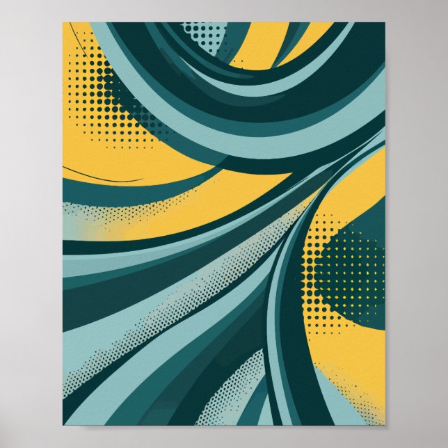 Dynamic Abstract Flow with Retro Vibes Poster (Front)