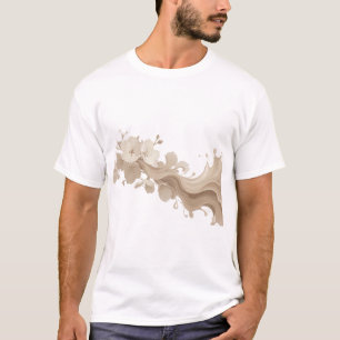 Dynamic ABSTRACT FLOWER Artistic Motif T-Shirt