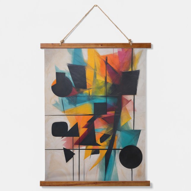 Dynamic Abstract Geometric Art Hanging Tapestry (Front)