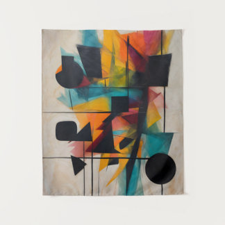 Dynamic Abstract Geometric Art Tapestry