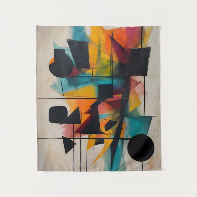 Dynamic Abstract Geometric Art Tapestry (Front)