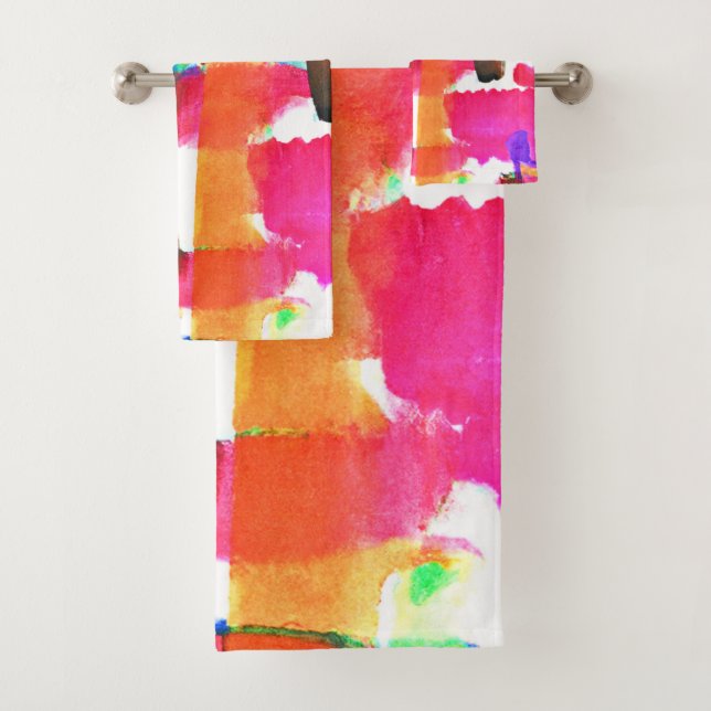 Dynamic Abstract Pattern in Art Bath Towel Set (Insitu)