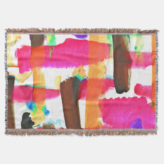 Dynamic Abstract Pattern in Art Throw Blanket (Front)