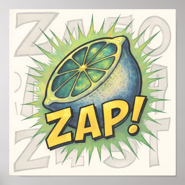 Dynamic Abstract Pop Art: Fragmented Zapping  Poster (Front)