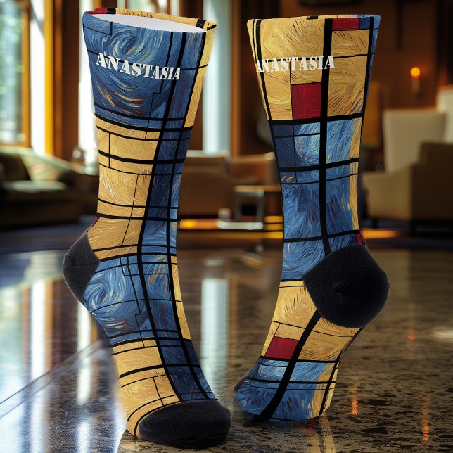 Dynamic Abstract Socks in Blue, Yellow, and Red (Creator Uploaded)