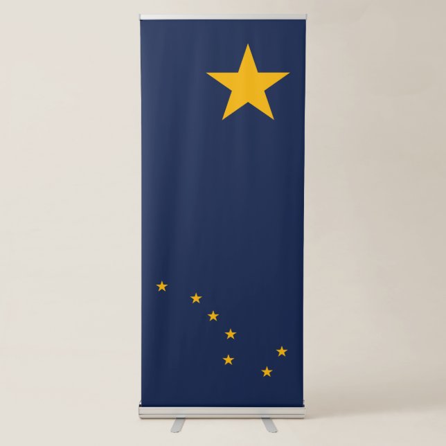 Dynamic Alaska State Flag Graphic on a Retractable Banner (Front)