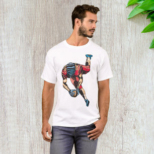 Dynamic American Football Player Touchdown  T-Shirt
