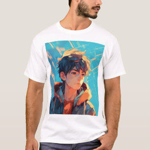 Dynamic Anime Power: Young Man T-Shirt