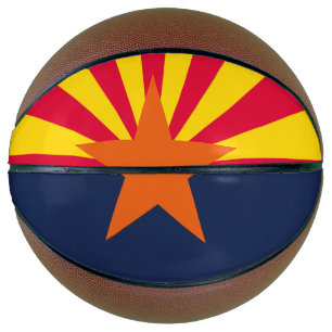 Dynamic Arizona State Flag Graphic on a Basketball