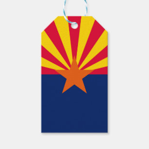 Dynamic Arizona State Flag Graphic on a Gift Tags
