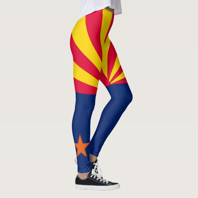 Dynamic Arizona State Flag Graphic on a Leggings (Right)