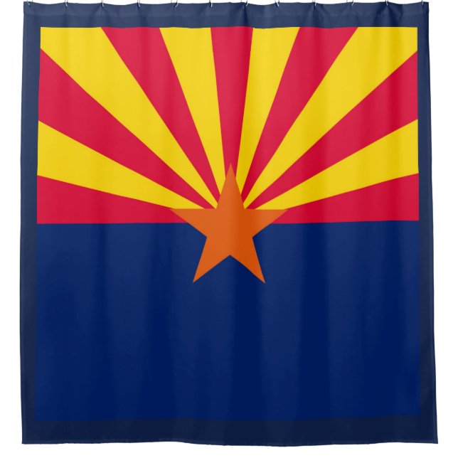 Dynamic Arizona State Flag Graphic on a Shower Curtain (Front)
