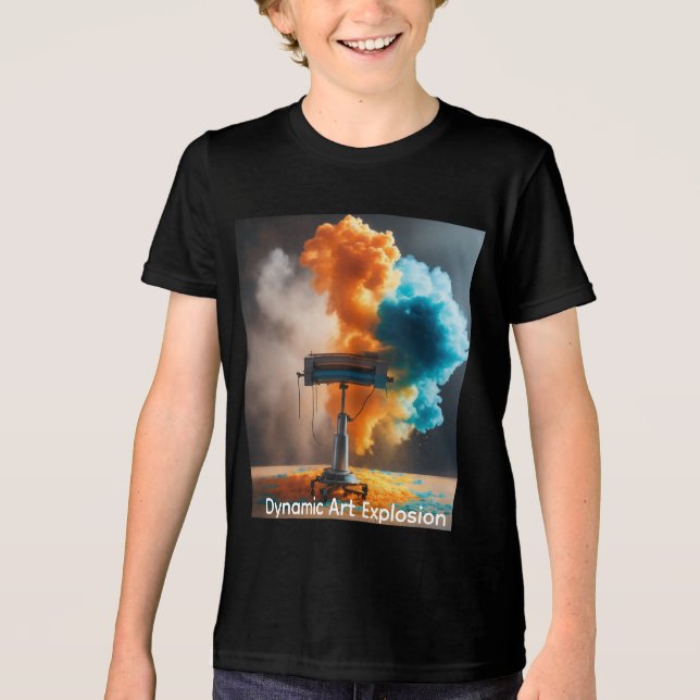 Dynamic Art Explosion, High-Speed Surreal Canvvas  Tri-Blend Shirt (Front)