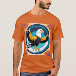 Dynamic Bald Eagle in Artistic Illustration T-Shirt