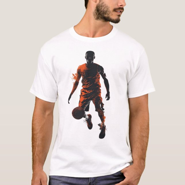 Dynamic Basketball Player Silhouette Graphic - Ora T-Shirt (Front)