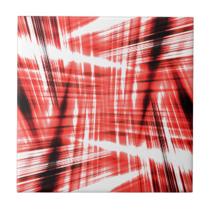 Dynamic black and red streaks tile