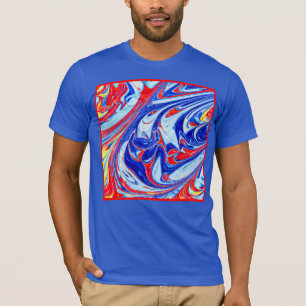 Dynamic Blue Abstract Pattern Design T-Shirt