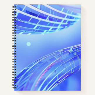 Dynamic Blue and Purple Digital Flow Notebook