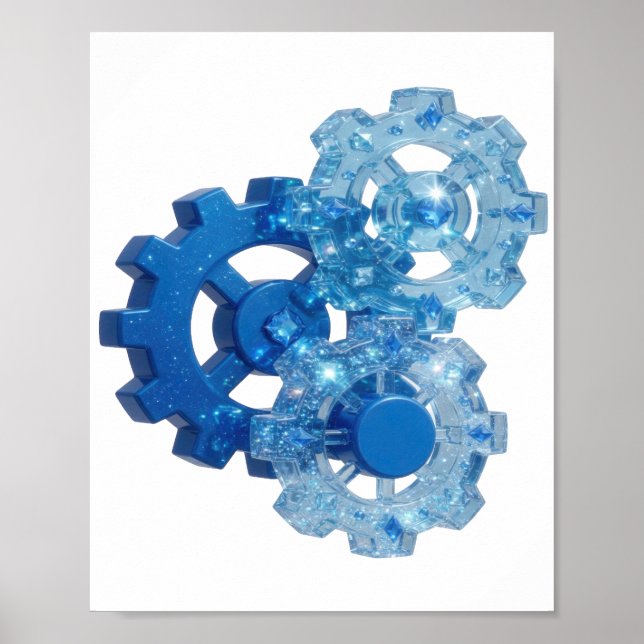 Dynamic Blue BLUE GEAR Tee Poster (Front)