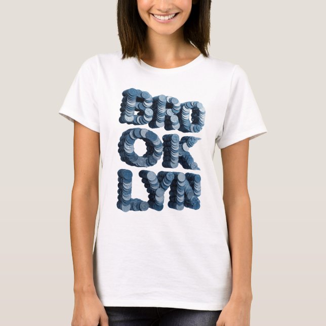 Dynamic Blue BROOKLYN Slogan Design T-Shirt (Front)