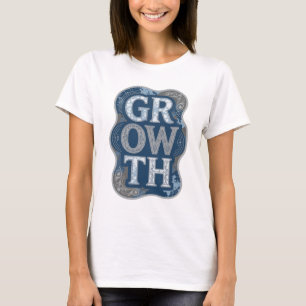 Dynamic Blue GROWTH Quote Design T-Shirt