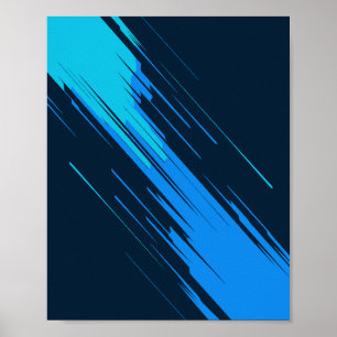 Dynamic Blue Streaks Abstract Background Poster