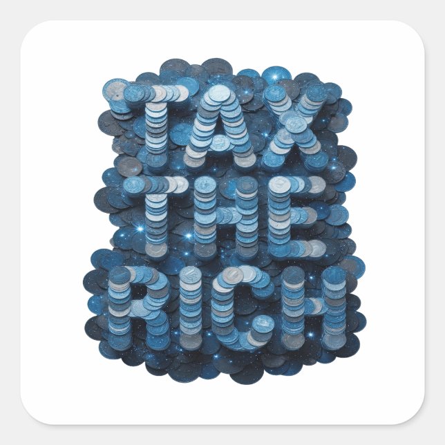 Dynamic Blue TAX THE RICH Sticker Design (Front)