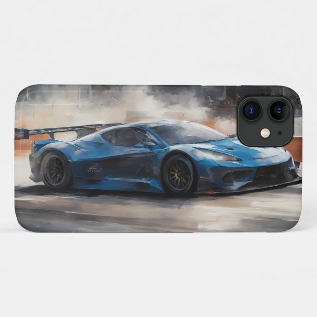 Dynamic Blue Urban Race Scene Case-Mate iPhone Case (Back (Horizontal))