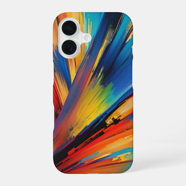 Dynamic Brushstroke Modern Art iPhone 16 Case (Back)