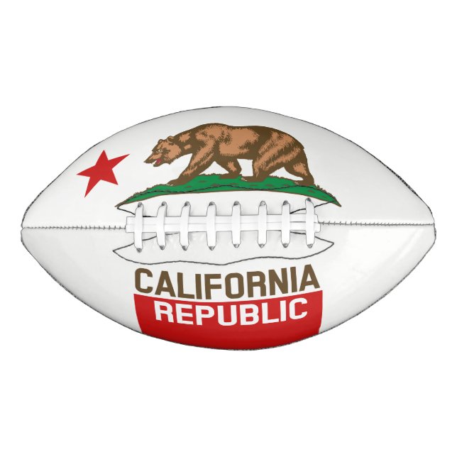 Dynamic California State Flag Graphic on a American Football (Front)