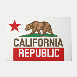 Dynamic California State Flag Graphic on a Doormat