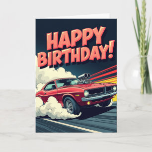 Dynamic Car Birthday Card