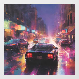 Dynamic Cityscape Racing Window Cling