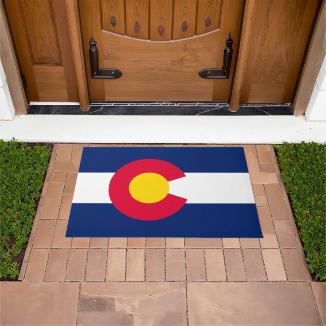 Dynamic Colorado State Flag Graphic on a Doormat (Outdoor)