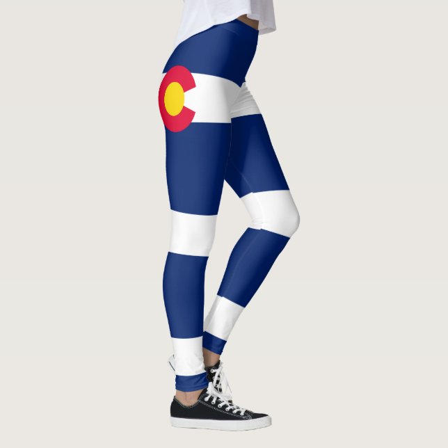 Dynamic Colorado State Flag Graphic on a Leggings (Right)