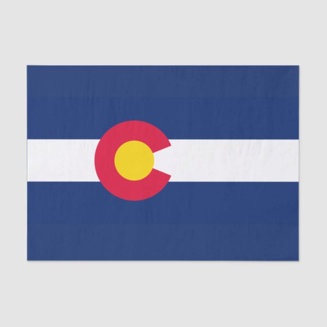 Dynamic Colorado State Flag Graphic on a Tissue Paper (Front)