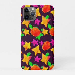 Dynamic Colorful Fruits and Stars Pattern Art iPhone 11 Pro Case