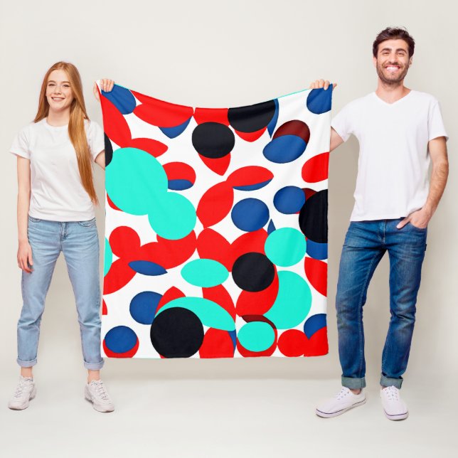 Dynamic Colour Play Style Pattern Fleece Blanket (In Situ)