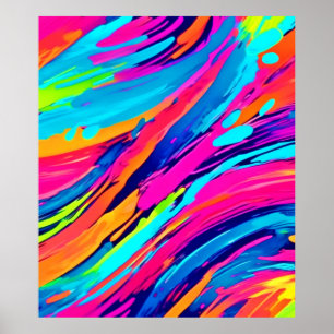 Dynamic Colour Streaks Artwork Poster