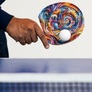 Dynamic Colour Vortex Ping Pong Paddle