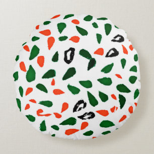 Dynamic Colourful Abstract Pattern Round Cushion