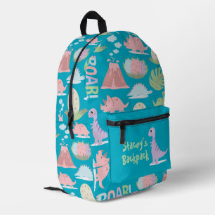 Dynamic Colourful Dinos Printed Backpack