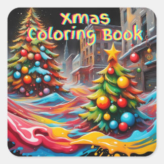 Dynamic Colours Of Christmas Square Sticker