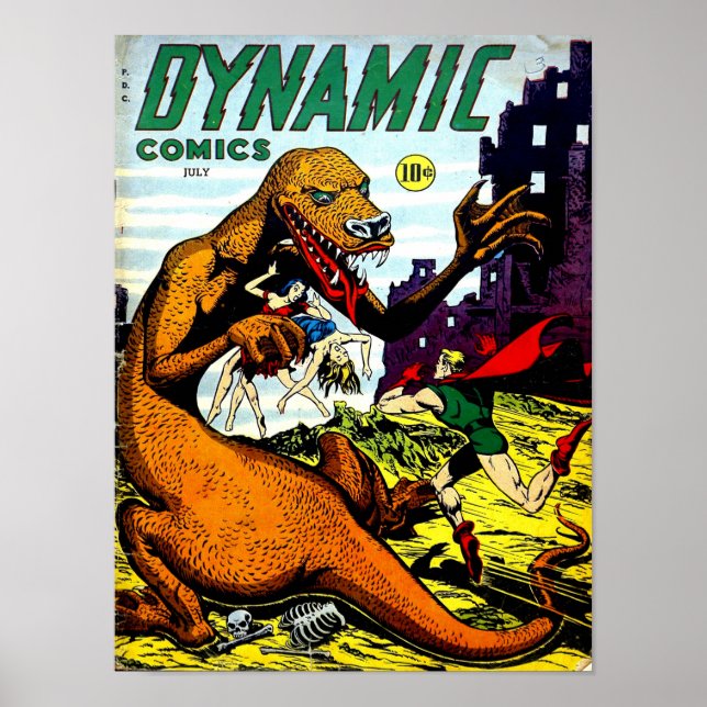 DYNAMIC COMICS Cool Vintage Comic Book Cover Art Poster (Front)