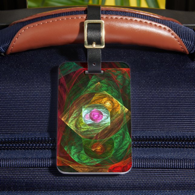 Dynamic Connections Abstract Art Address Luggage Tag (Front Insitu 2)