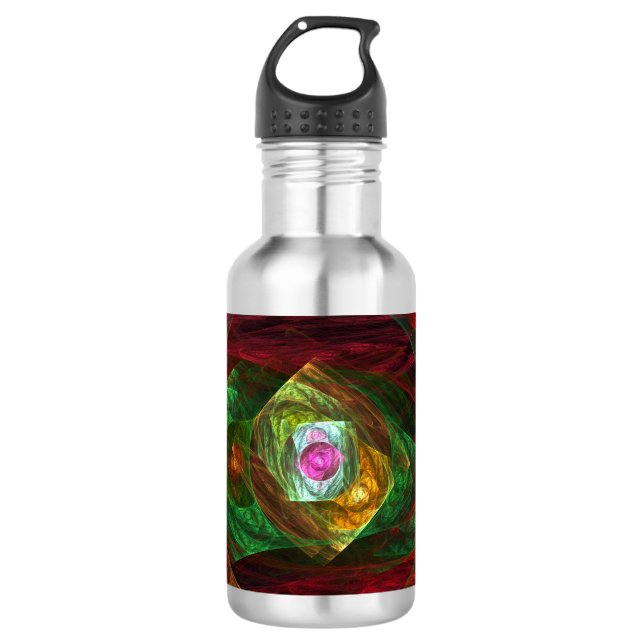 Dynamic Connections Abstract Art Bottle (Front)