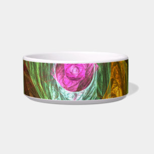 Dynamic Connections Abstract Art Cat Bowl